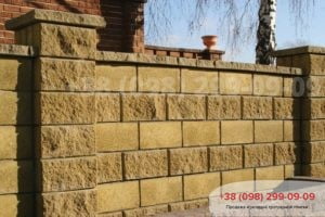 Блоки для забора Колотый блок для забора (400Х200Х200)