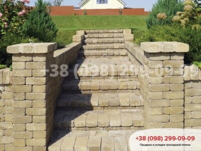 Тротуарна плитка Цегла 200х100 Антик Гірчичнафото 3