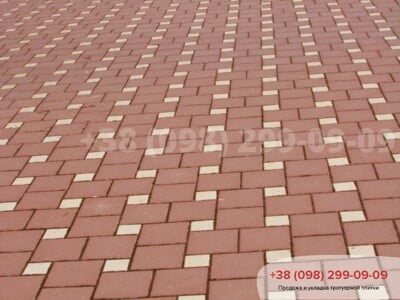 Тротуарна плитка Квадрат 200х200 (Червона)фото 2