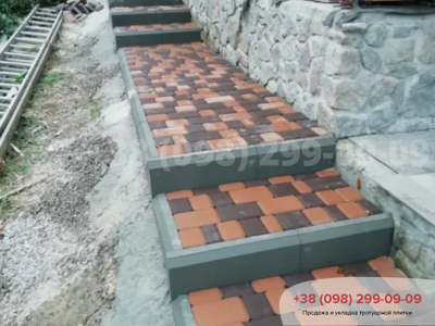 Пример работ укладки тротуарной плитки